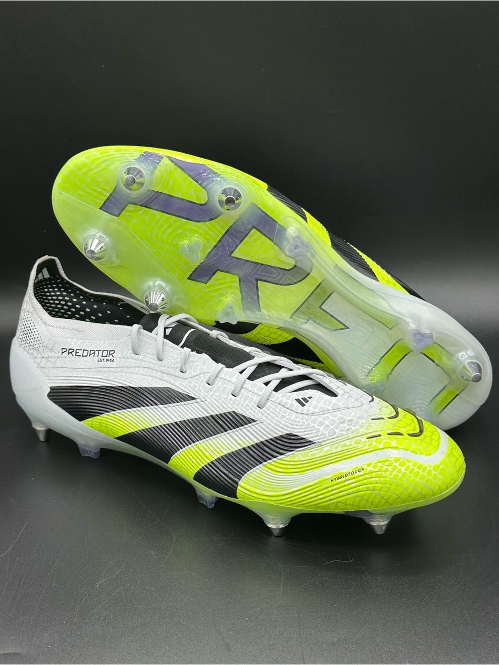 Adidas Mens Predator Elite SG JI1067 White Green Soccer Cleats size 12 US